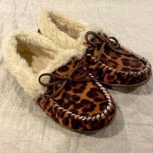 J. Crew Leopard Moccasin Slippers